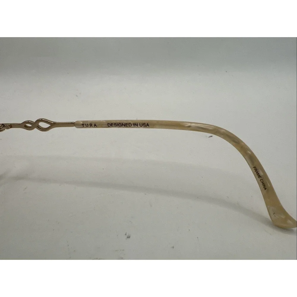 Tura Eyeglasses Frames R599 SIL Silver/Gold Titanium Crystals 53-17-140